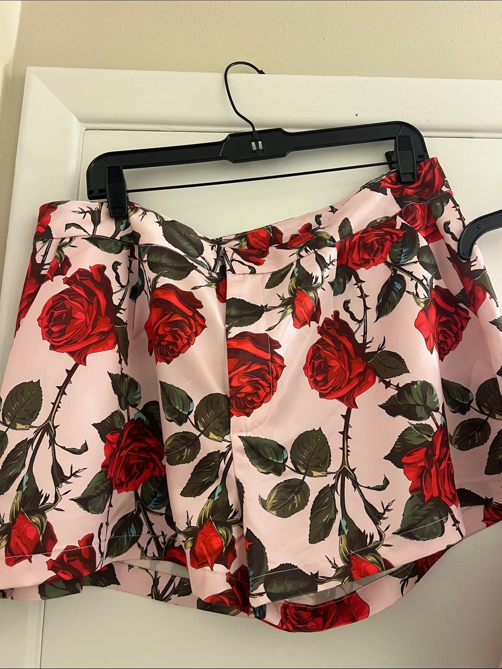 AKIRA Pink and Red Rose Print Peplum Bustier with Matching Skirt - Picture 3 of 7